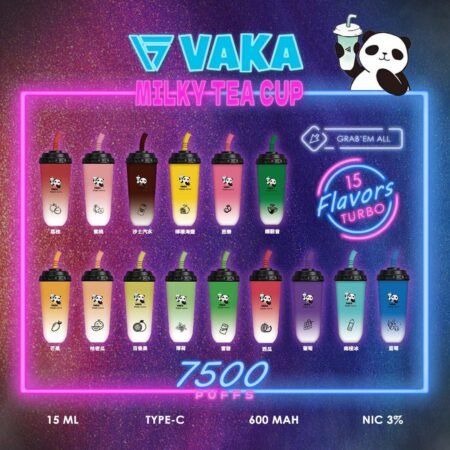 VAKA奶茶杯-7500口拋棄式/一次性電子煙-台灣現貨
